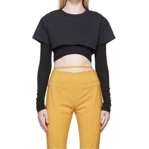 Jacquemus Le Double Cropped Shirt Black Sz S